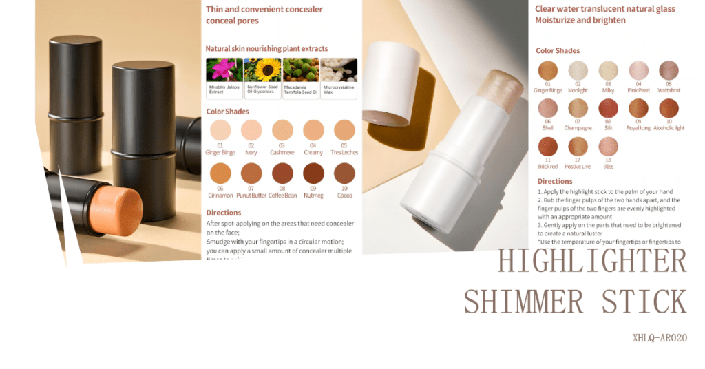 MetaCNBeauty Organic Makeup Highlighter Shimmer Stick: XHLQ-AR020