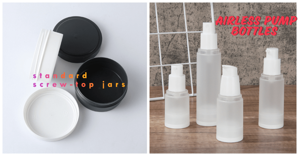 Factors That Determine Private Label Cosmetics Manufacturing Cost: Primary Packaging
the primary packaging airless pump bottles and standard screw-top jars